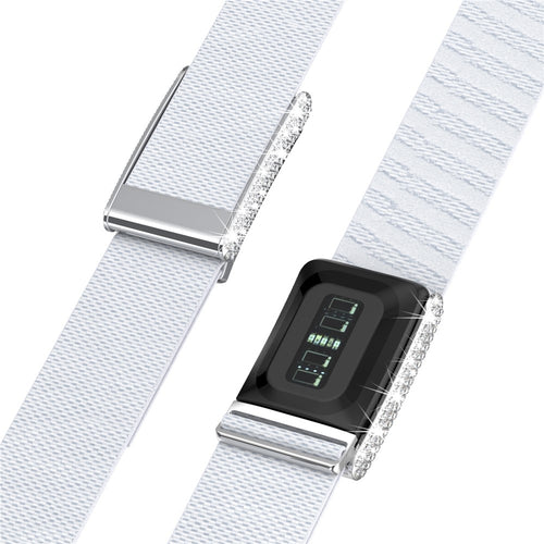 WHOOP 5.0 Band Crystal White — Rhinestone Nylon