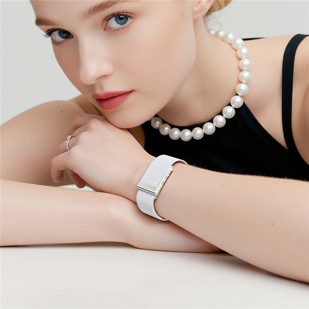WHOOP 5.0 Band Crystal White — Rhinestone Nylon