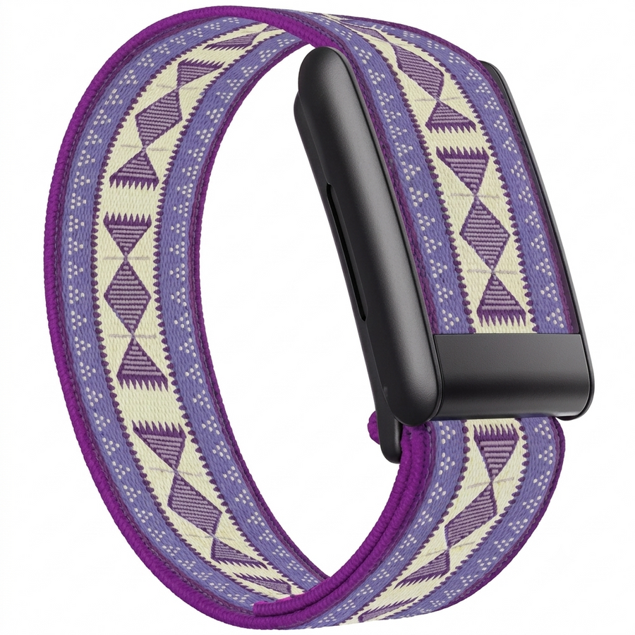 Purple Aztec woven nylon replacement band compatible with WHOOP 5.0, product view