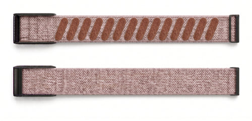 Strapion Amber Pink nylon band for WHOOP 5.0, shown unfastened from both sides