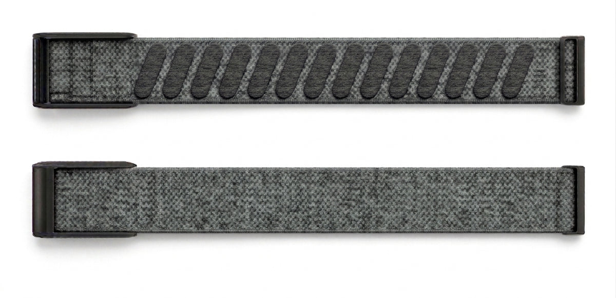 Strapion Anchor Gray nylon band for WHOOP 5.0, shown unfastened from both sides