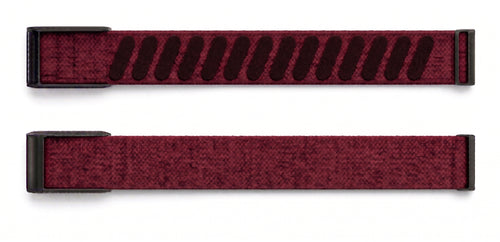 Strapion Bright Red nylon band for WHOOP 5.0, shown unfastened from both sides