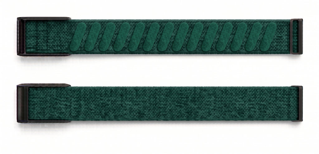 Strapion Green nylon band for WHOOP 5.0, shown unfastened from both sides