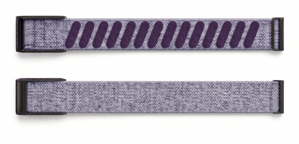 Strapion Lilac nylon band for WHOOP 5.0, shown unfastened from both sides