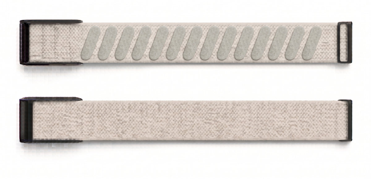 Strapion Starlight nylon band for WHOOP 5.0, shown unfastened from both sides