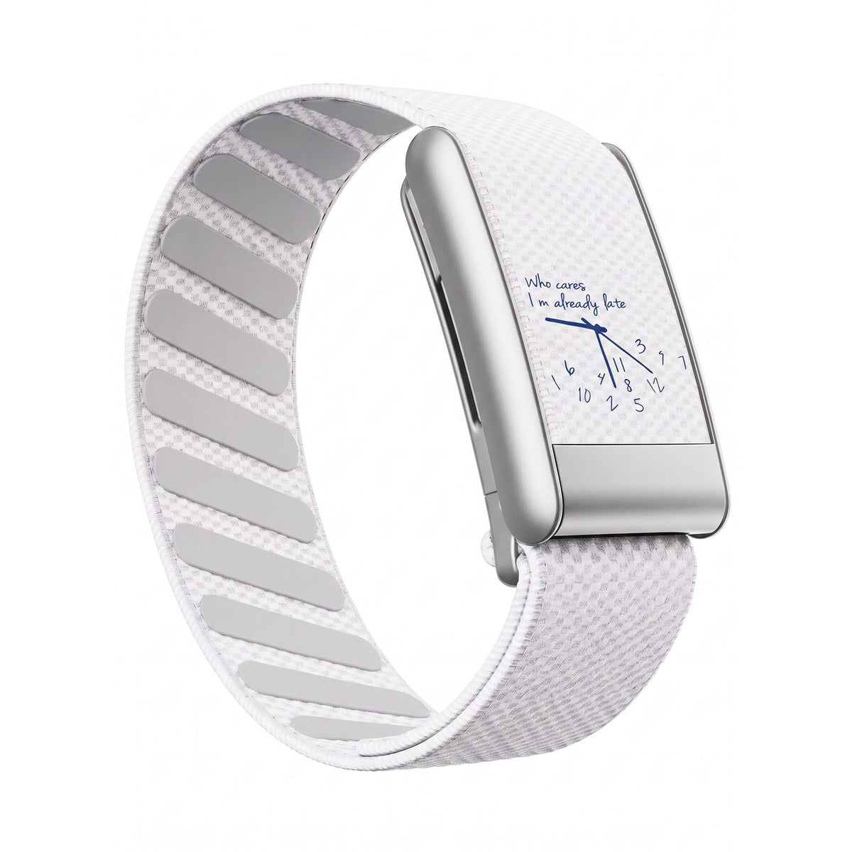 Strapion Who Cares WHOOP 5.0 band, white / silver colourway